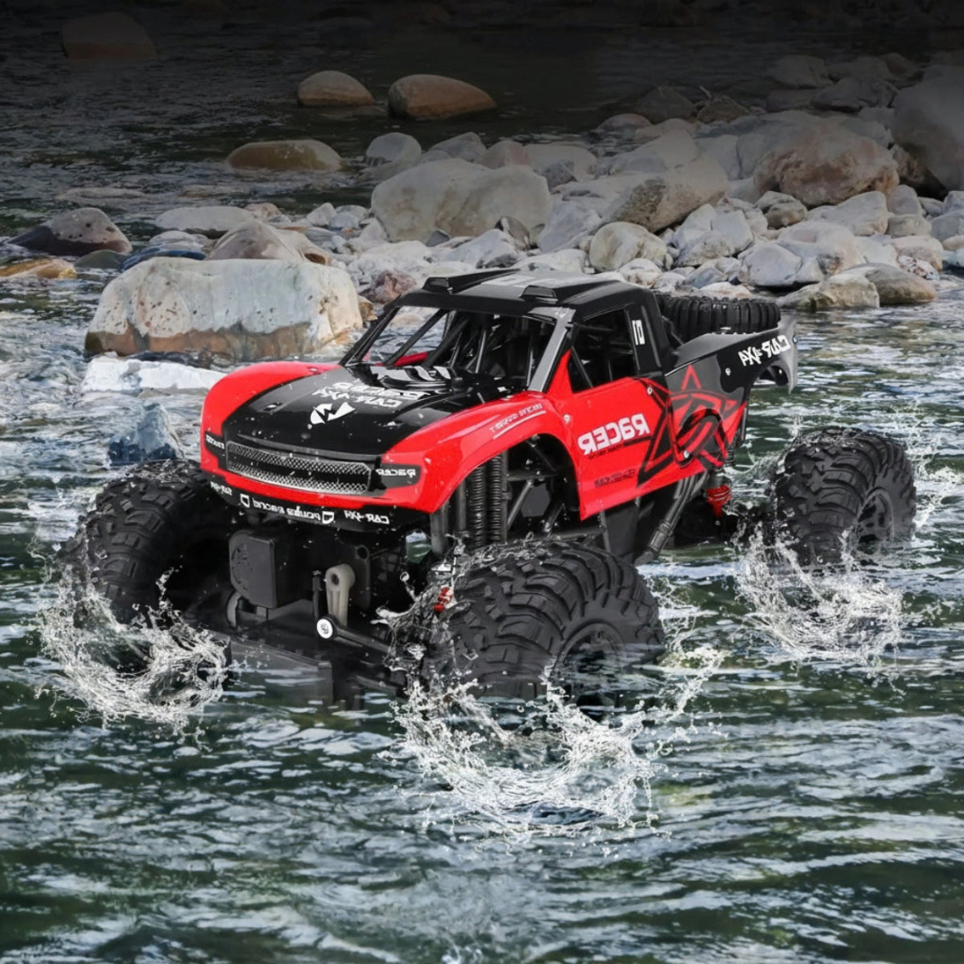 Monster Truck RC Amphibie 4x4 Tout-Terrain – Télécommande 2,4 GHz & Suspension Indépendante