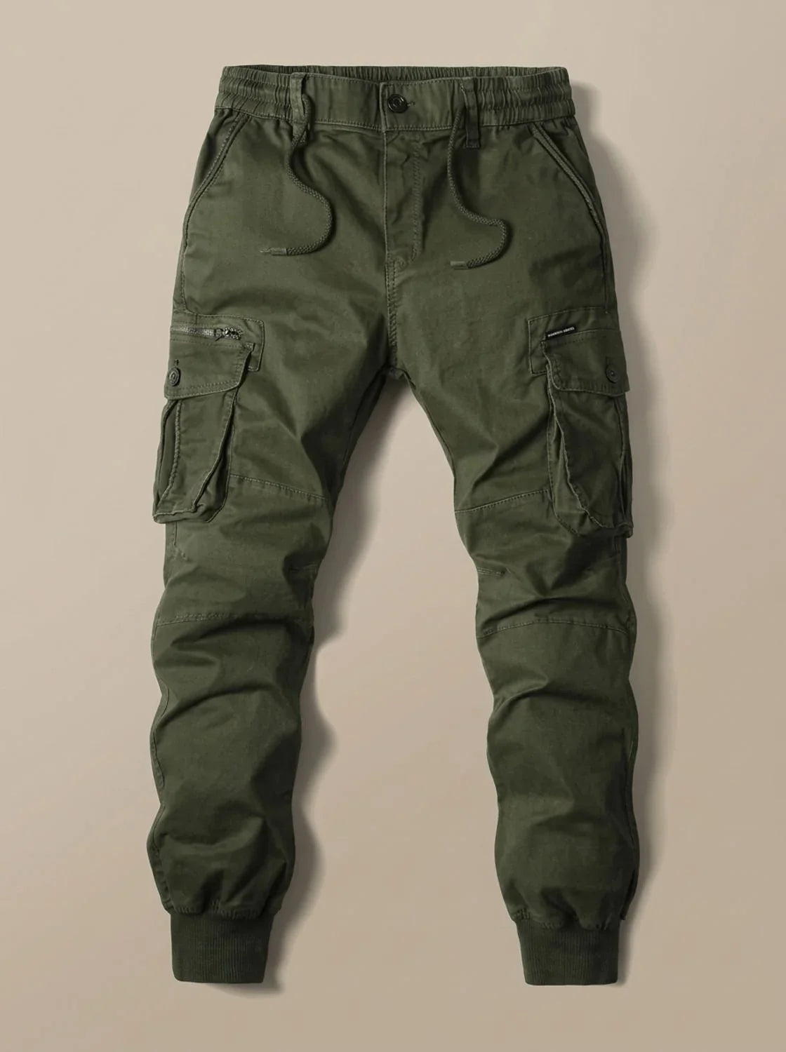 Pantalon Jogger Cargo Homme à Taille Élastique — Vert