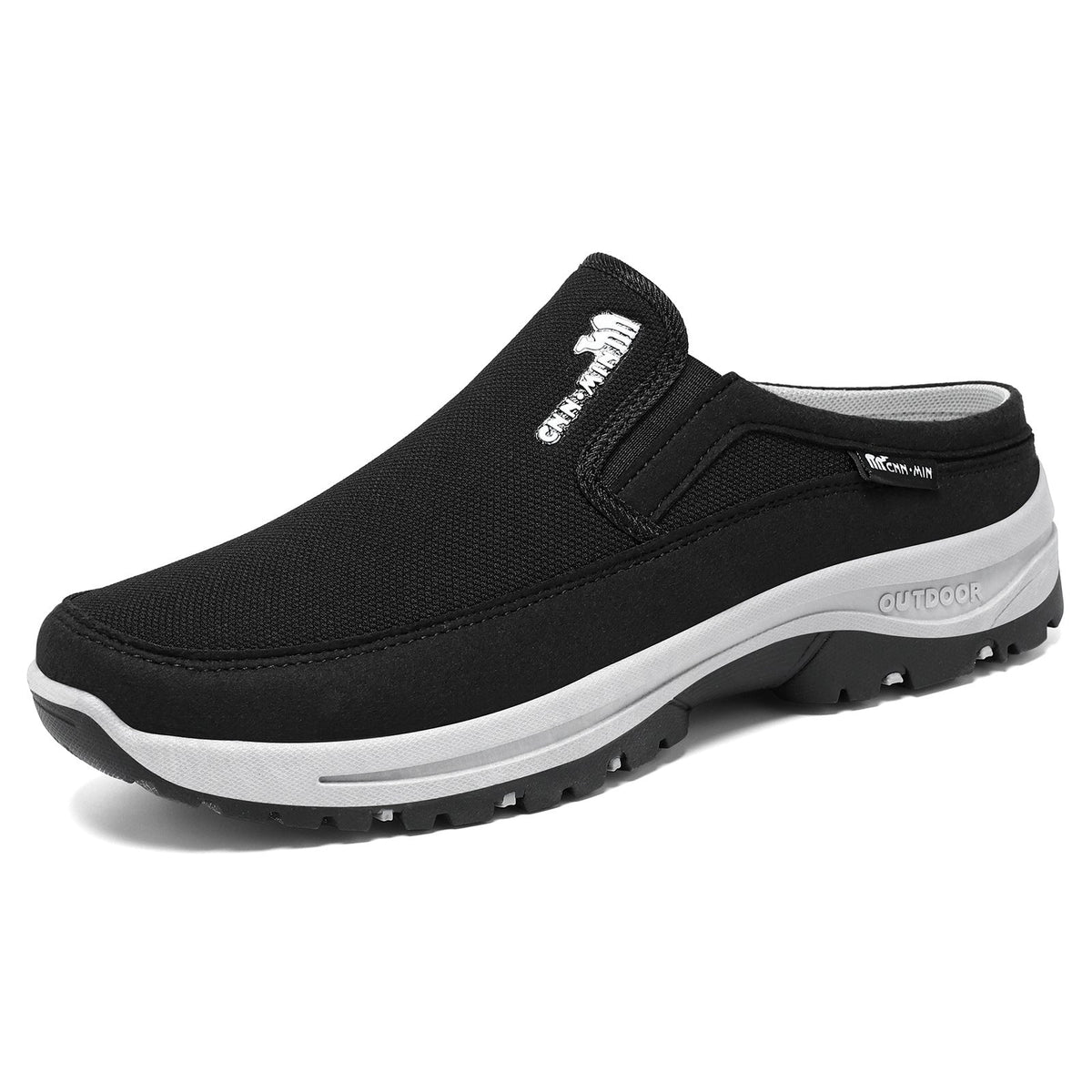 Sabots Homme en Maille à Talon Ouvert – Noir