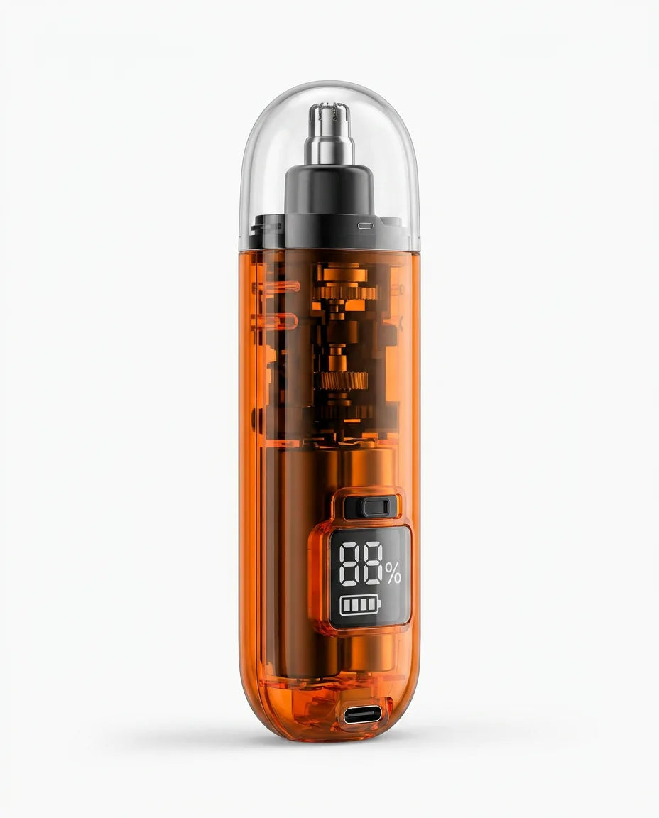 Tondeuse Rechargeable Nez et Oreilles avec Écran LED – Orange