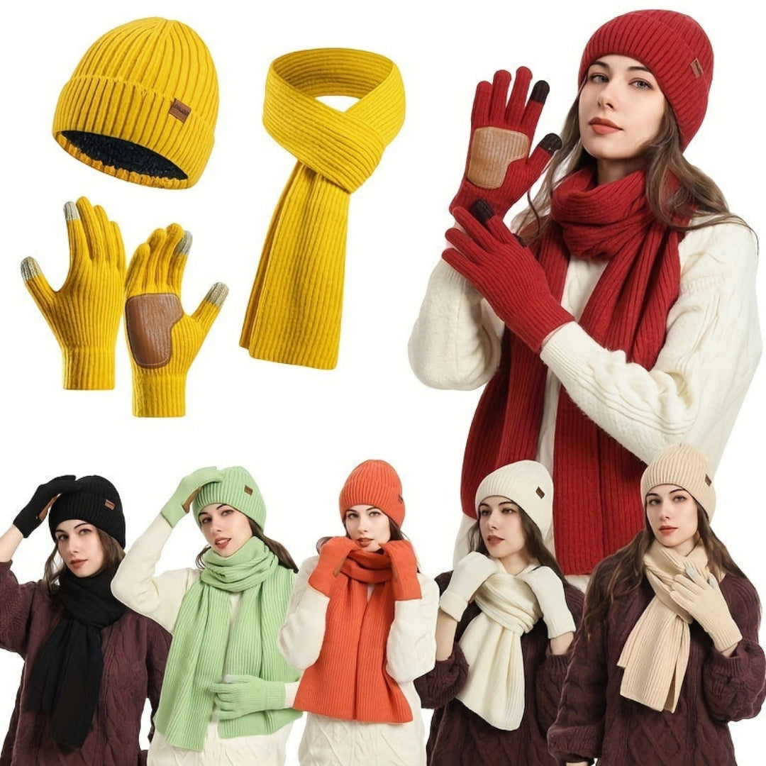 Ensemble d’hiver tricoté 3 pièces
