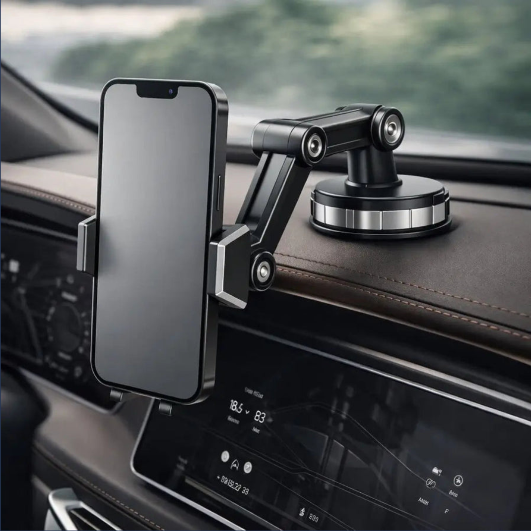Support Téléphone Voiture à Ventouse 360° – Fixation Pare-Brise & Tableau de Bord