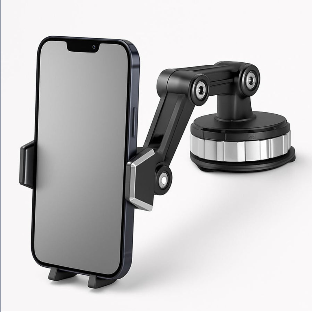 Support Téléphone Voiture à Ventouse 360° – Fixation Pare-Brise & Tableau de Bord