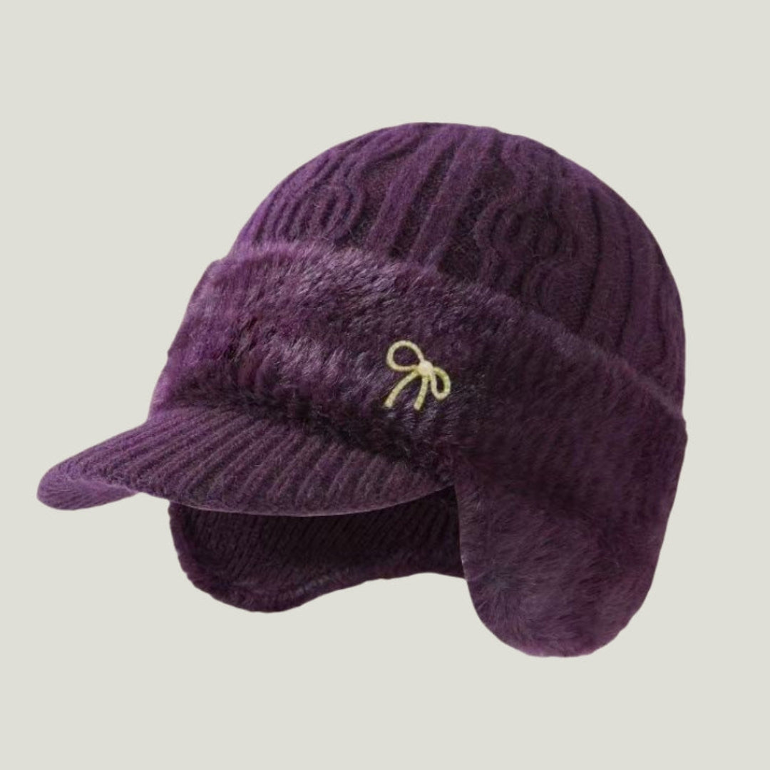 Bonnet d'hiver trappeur à cache-oreilles en tricot