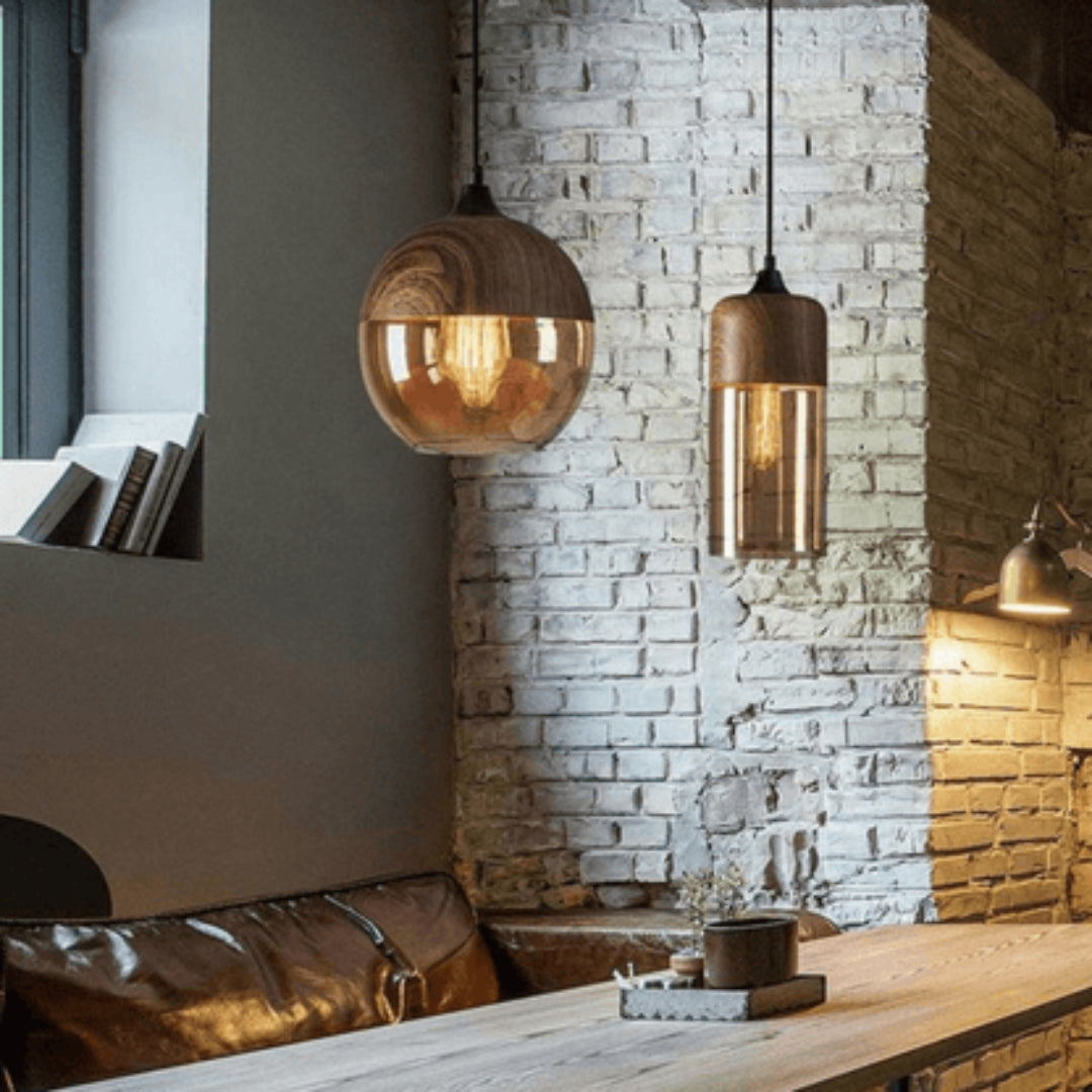 Plafonnier scandinave moderne en bois