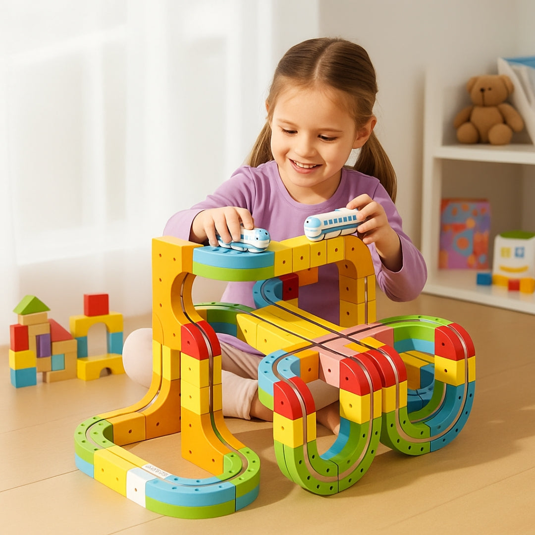 Circuit de Train Magnétique 3D – Construire, Apprendre & S’Amuser à l’Infini
