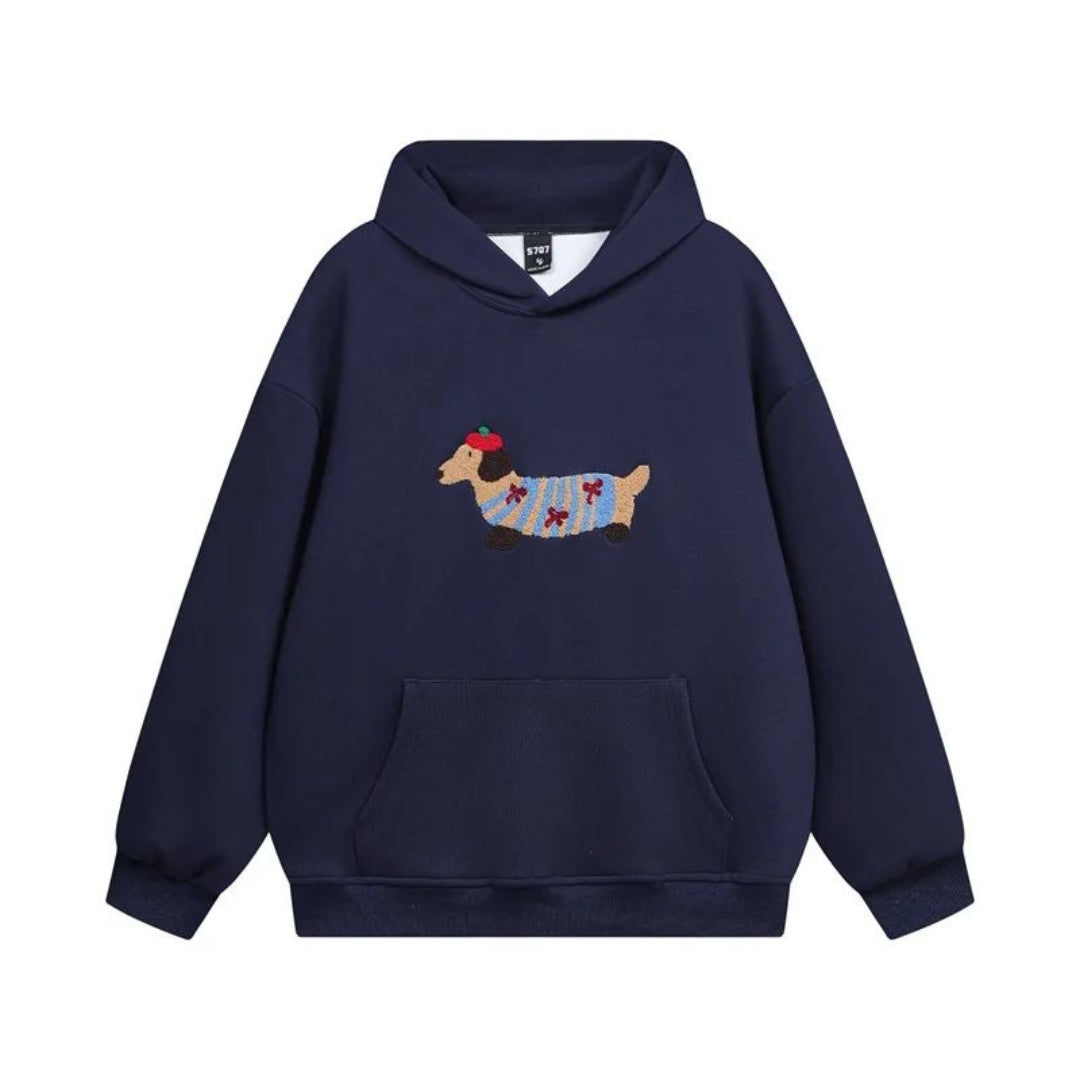 Hoodie Chaud en Coton Mélangé