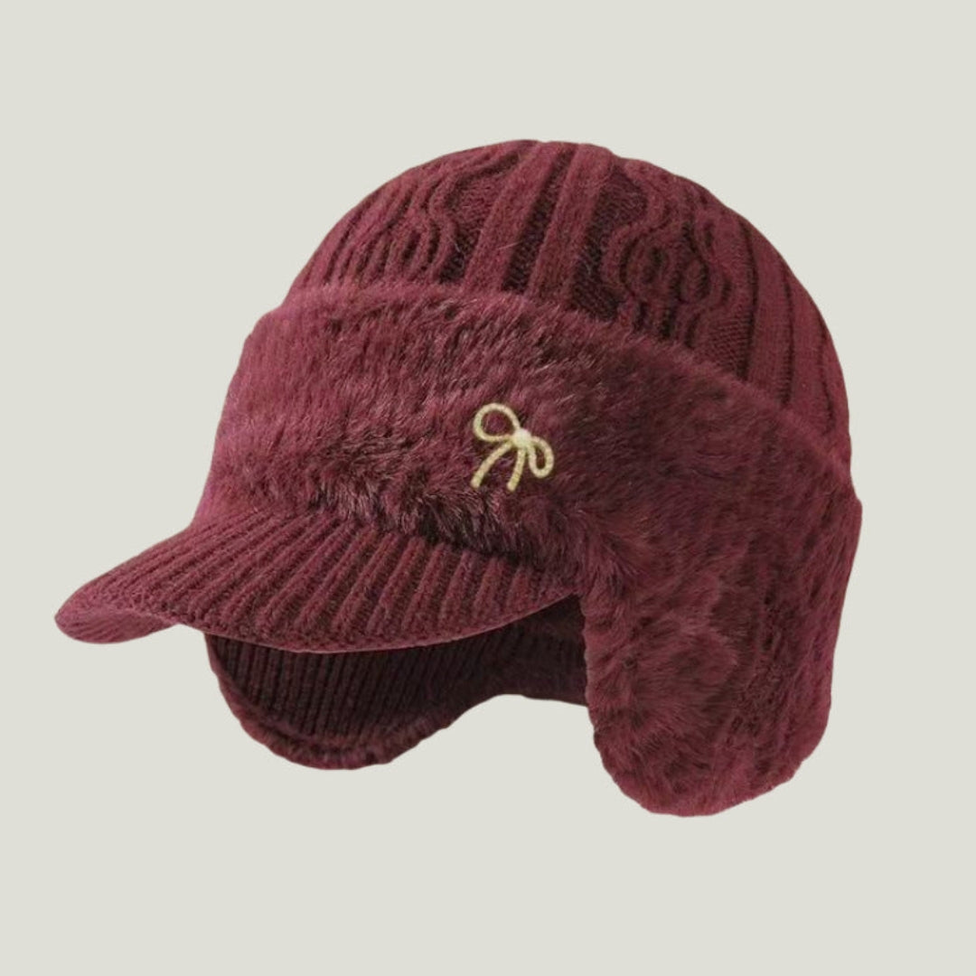 Bonnet d'hiver trappeur à cache-oreilles en tricot