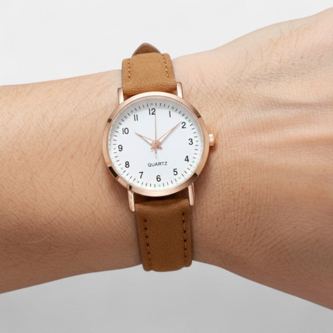 Montre Femme en Cuir Or Rose