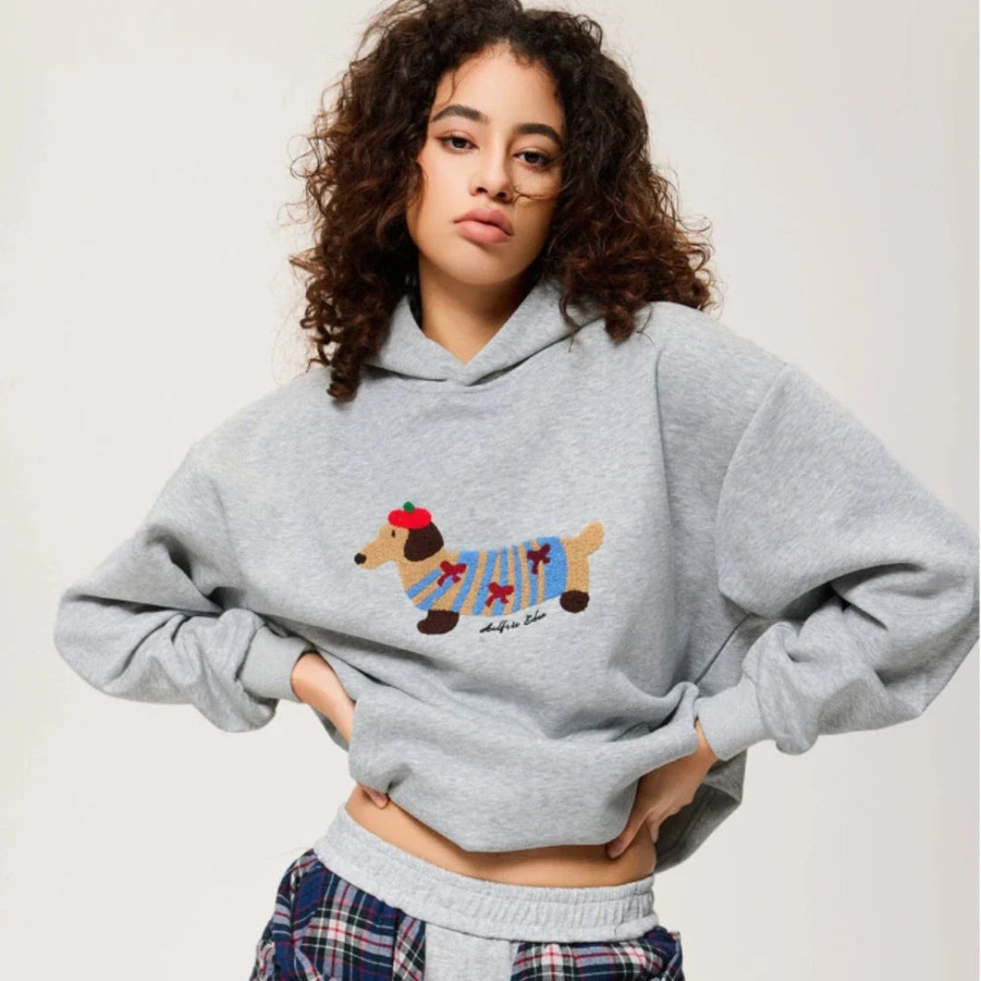 Hoodie Chaud en Coton Mélangé