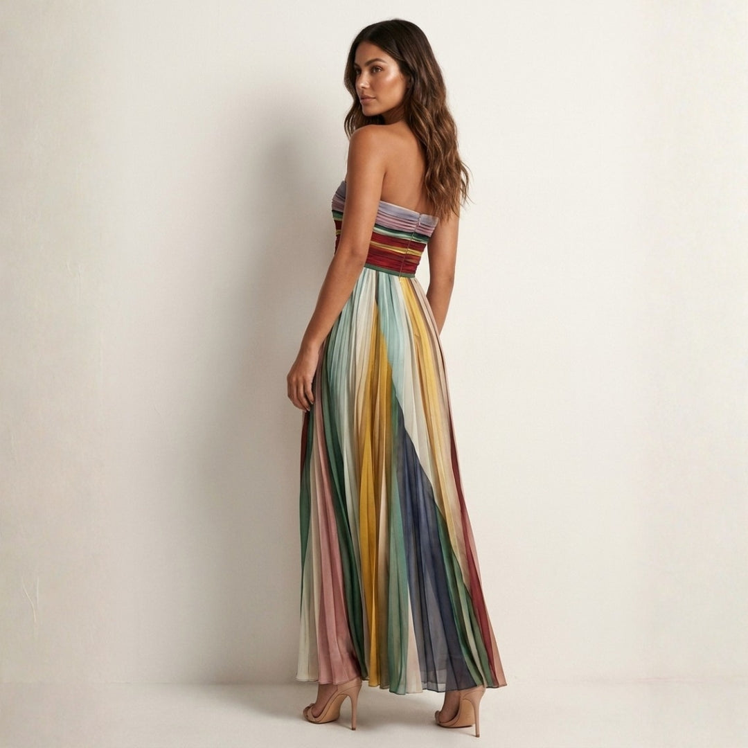 Robe Longue Plissée Colorée