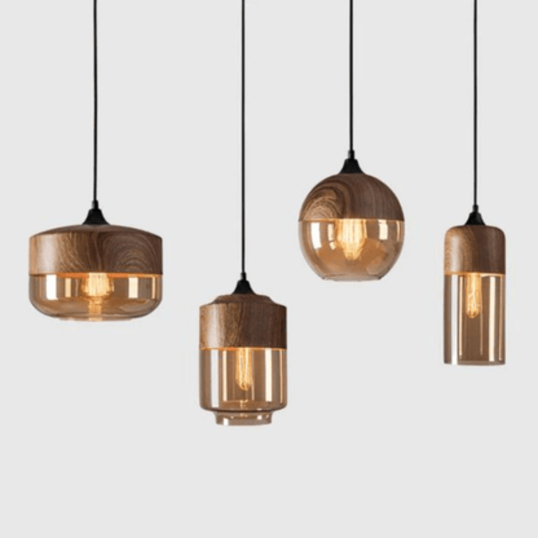 Plafonnier scandinave moderne en bois