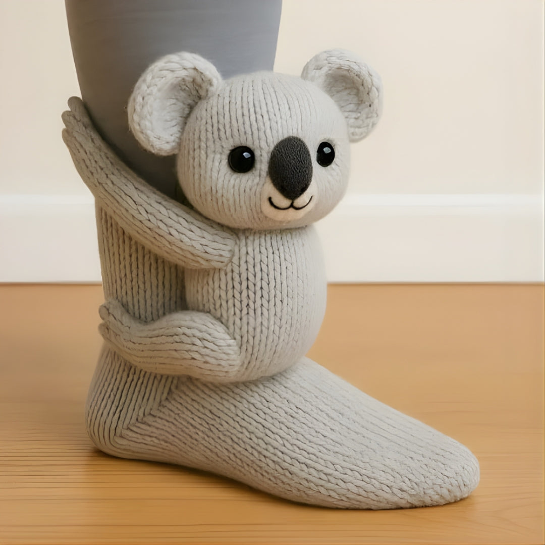 Chaussettes d'intérieur confortables unisexes chaudes et douces à motif animal