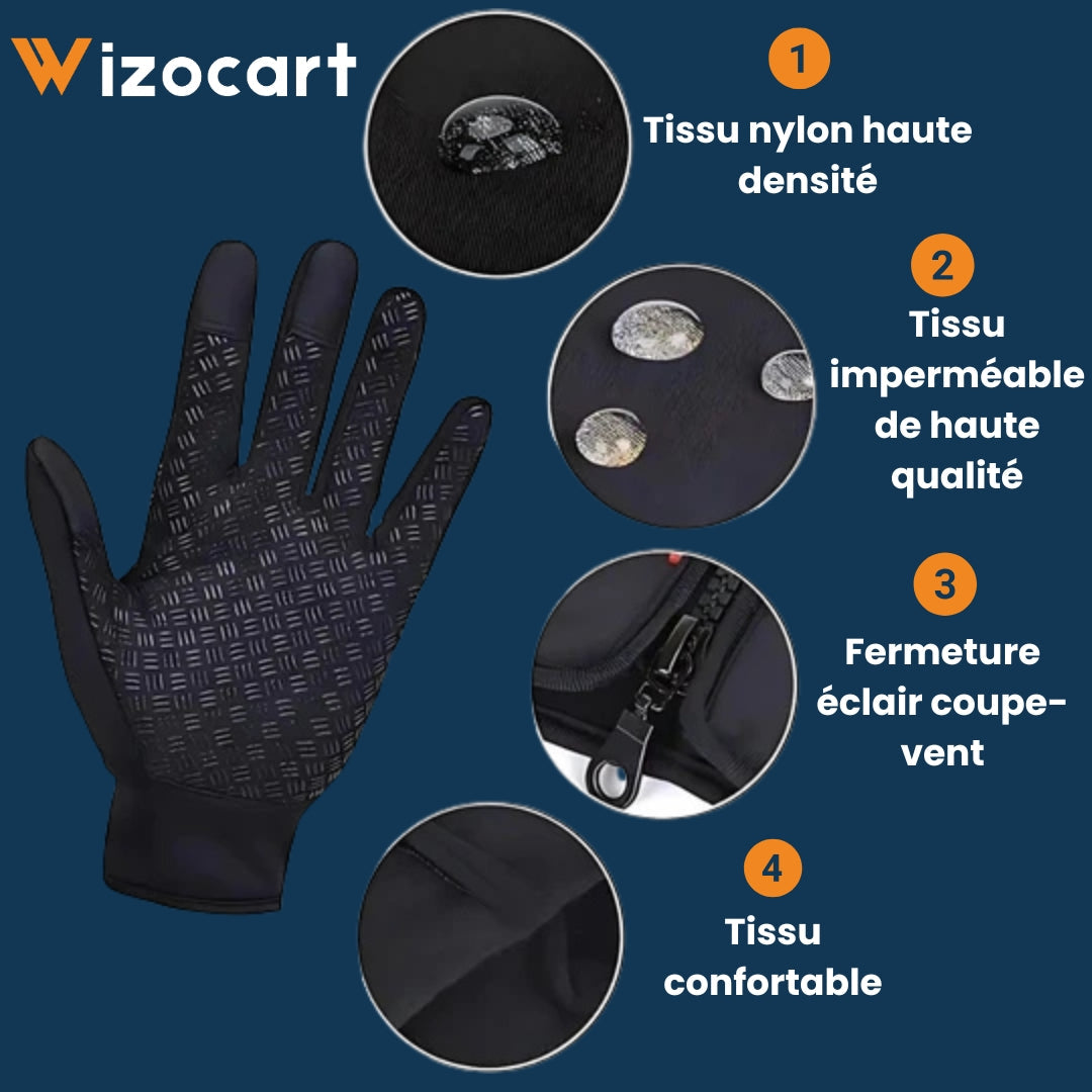 Gants chauffants unisexes imperméables