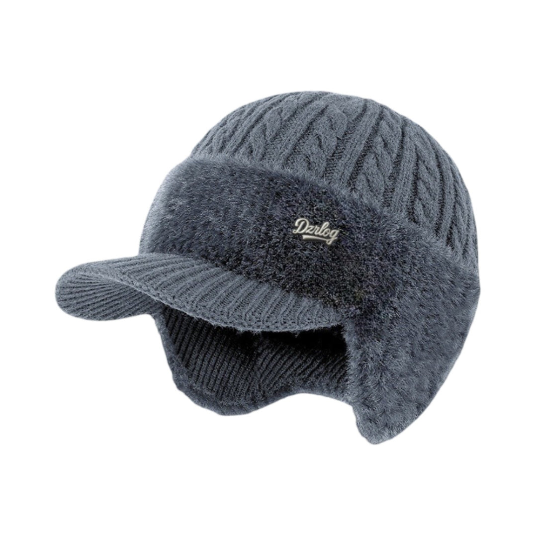 Bonnet d'hiver trappeur à cache-oreilles en tricot