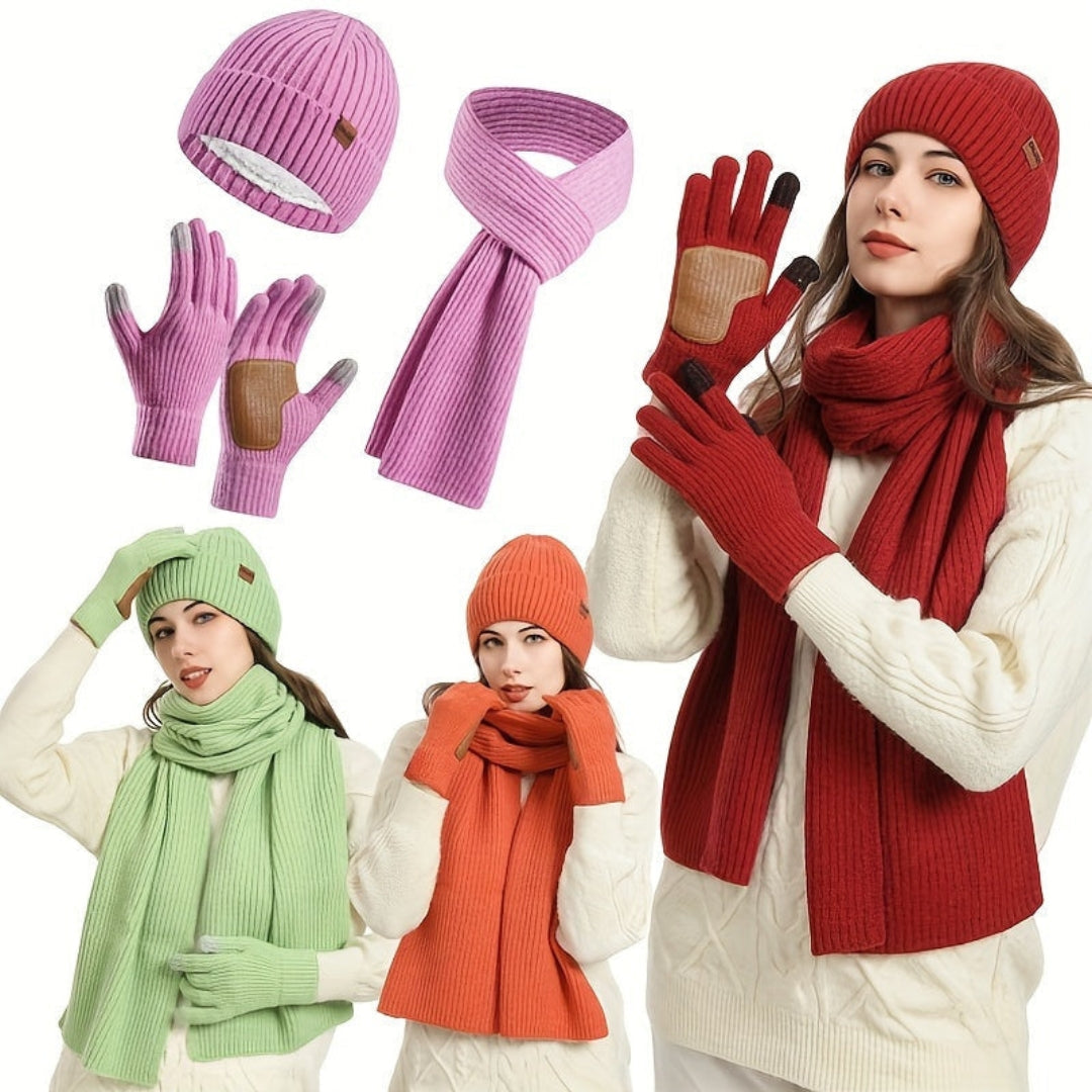 Ensemble d’hiver tricoté 3 pièces