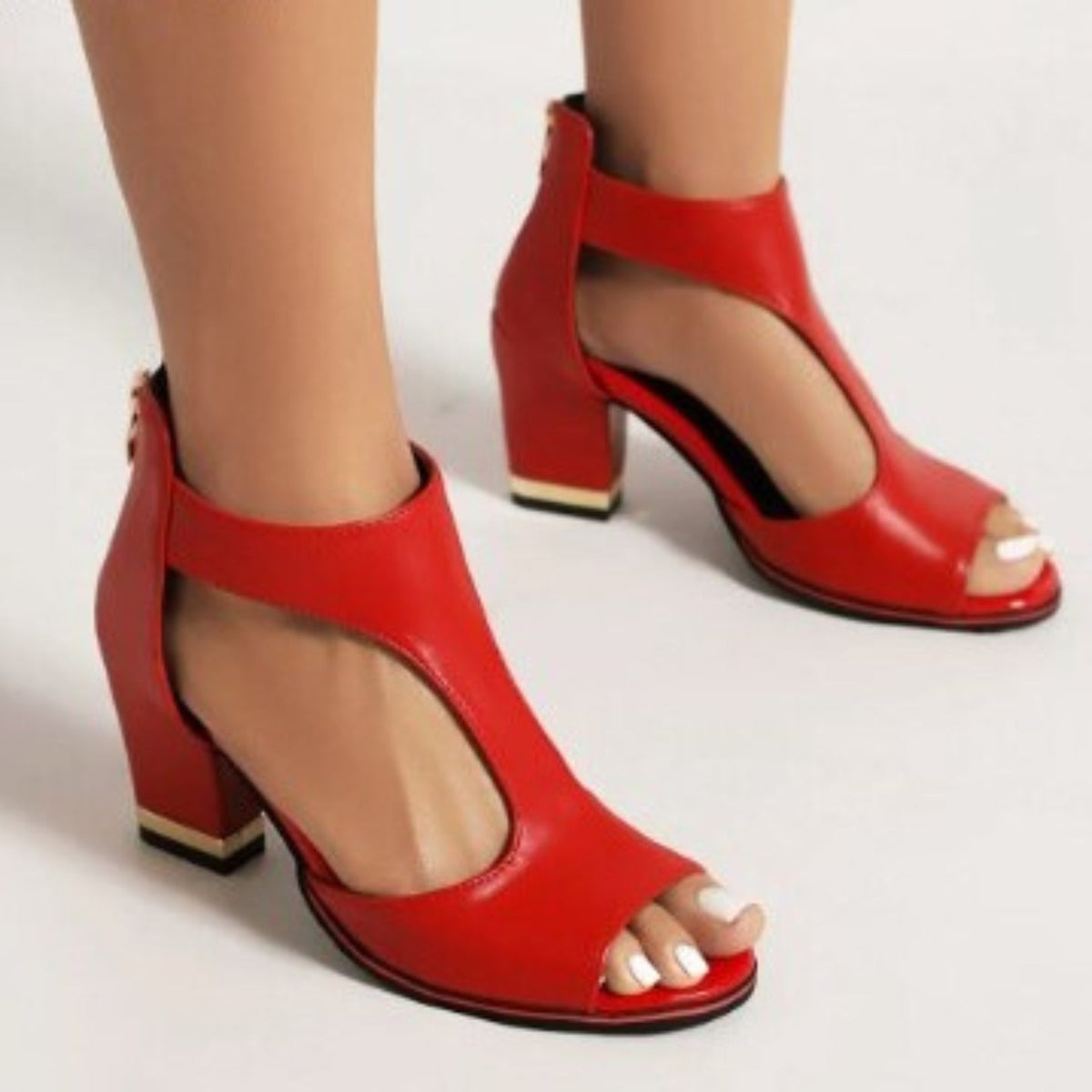Sandales orthopédiques à talons en cuir