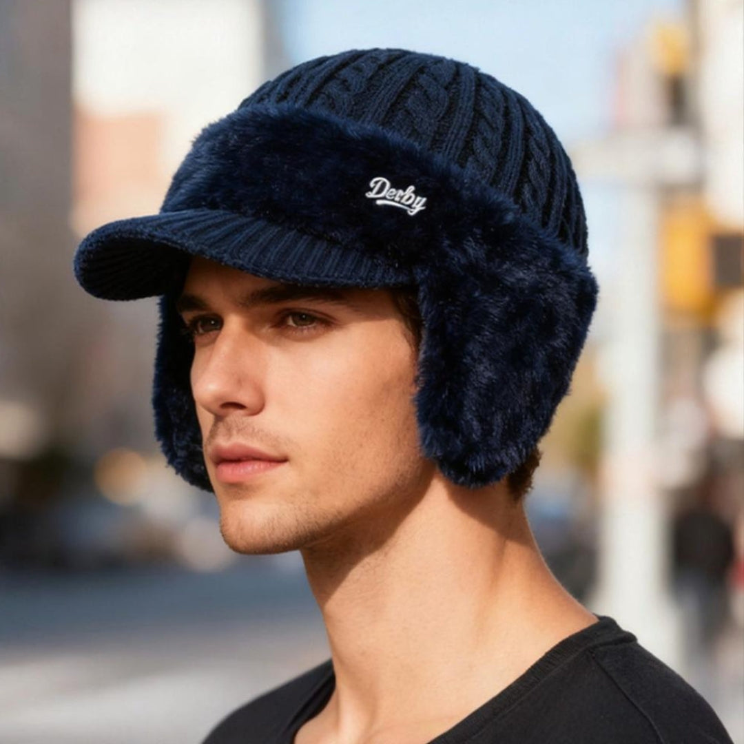 Bonnet d'hiver trappeur à cache-oreilles en tricot
