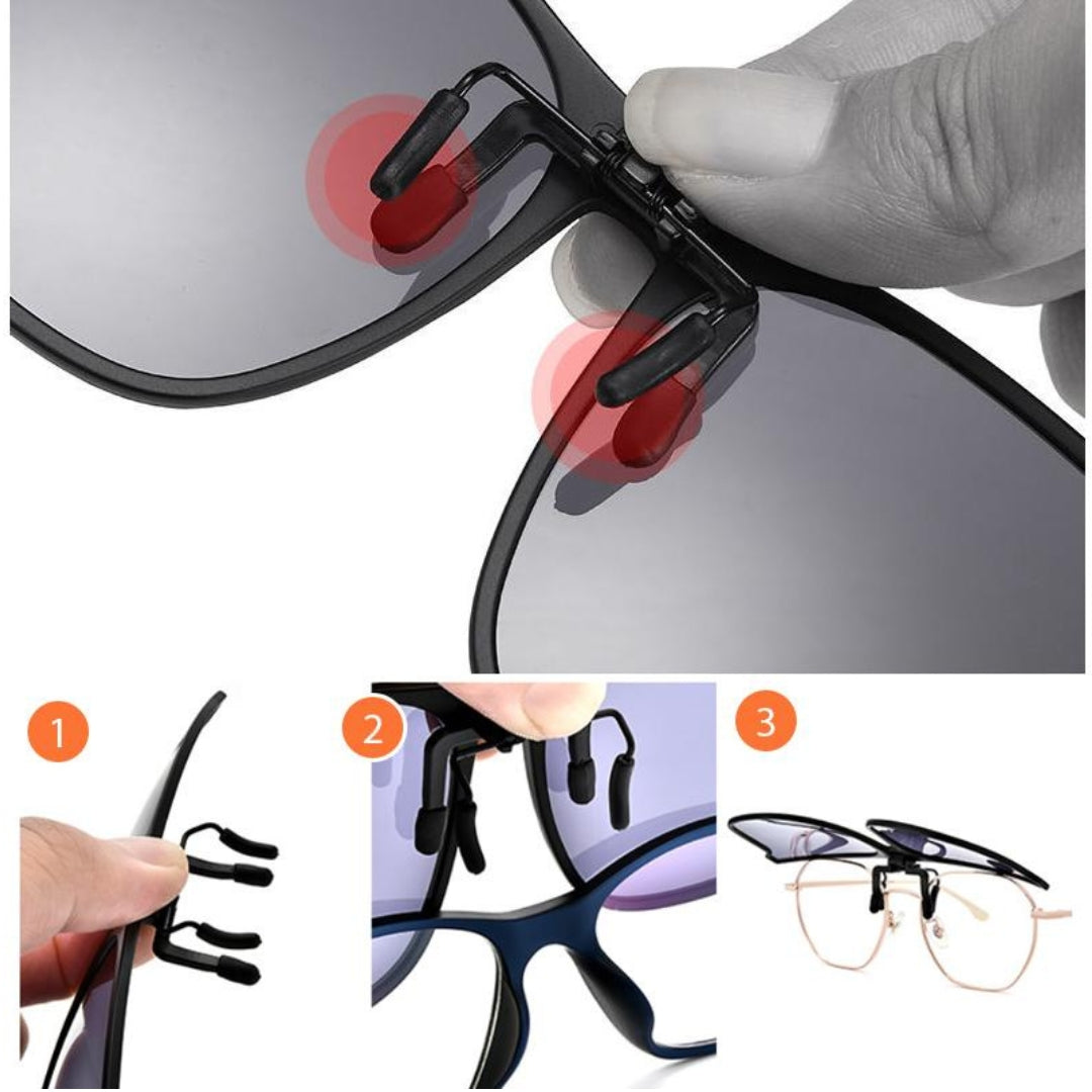 Lunettes de Soleil Polarisées à Clip Relevable