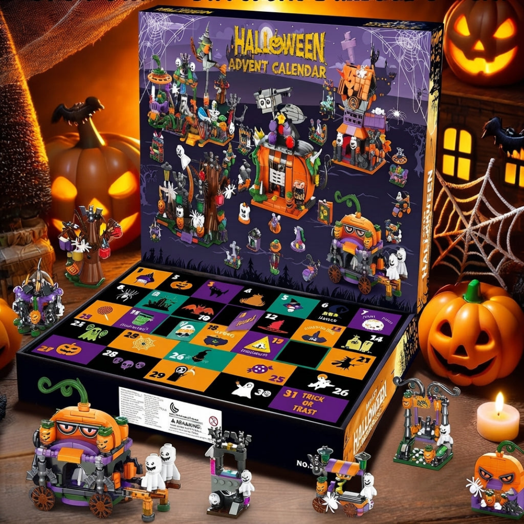 Calendrier Halloween 31 Jours avec Blocs de Construction – 31 Mini-Surprises à Assembler