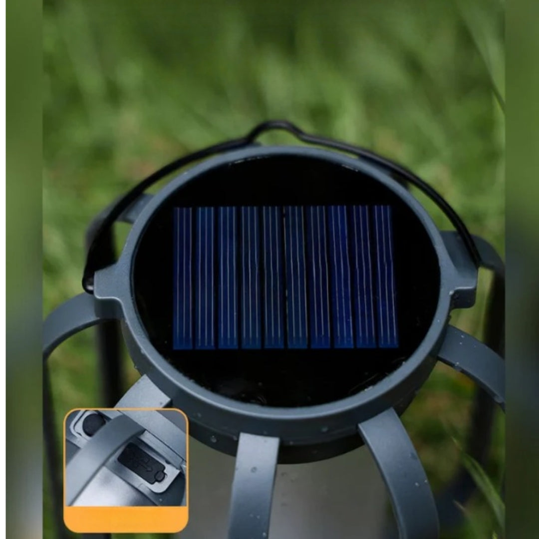 Lanterne Solaire à Flamme Vacillante – Éclairage Extérieur Automatique & Résistant aux Intempéries