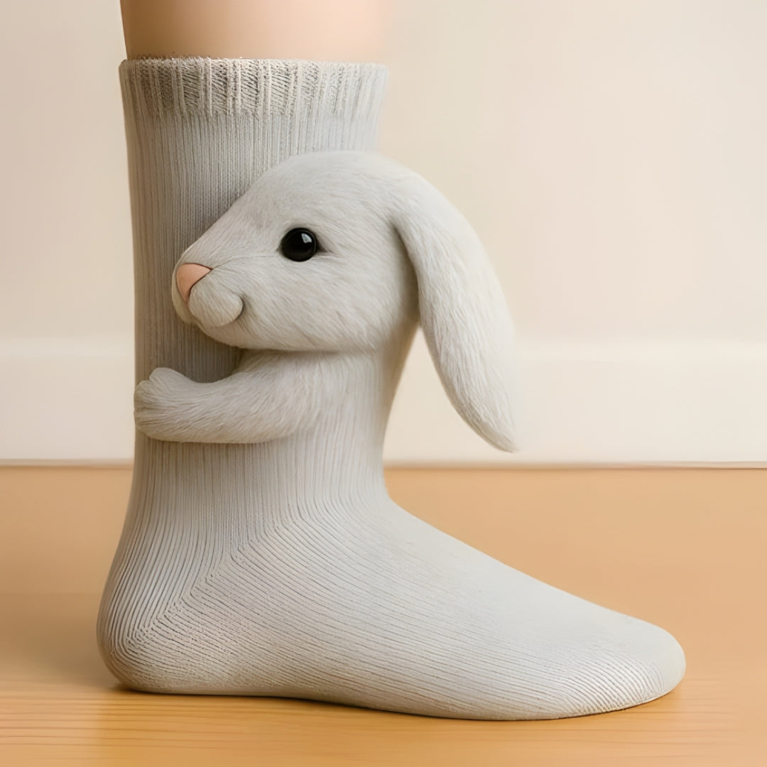 Chaussettes d'intérieur confortables unisexes chaudes et douces à motif animal