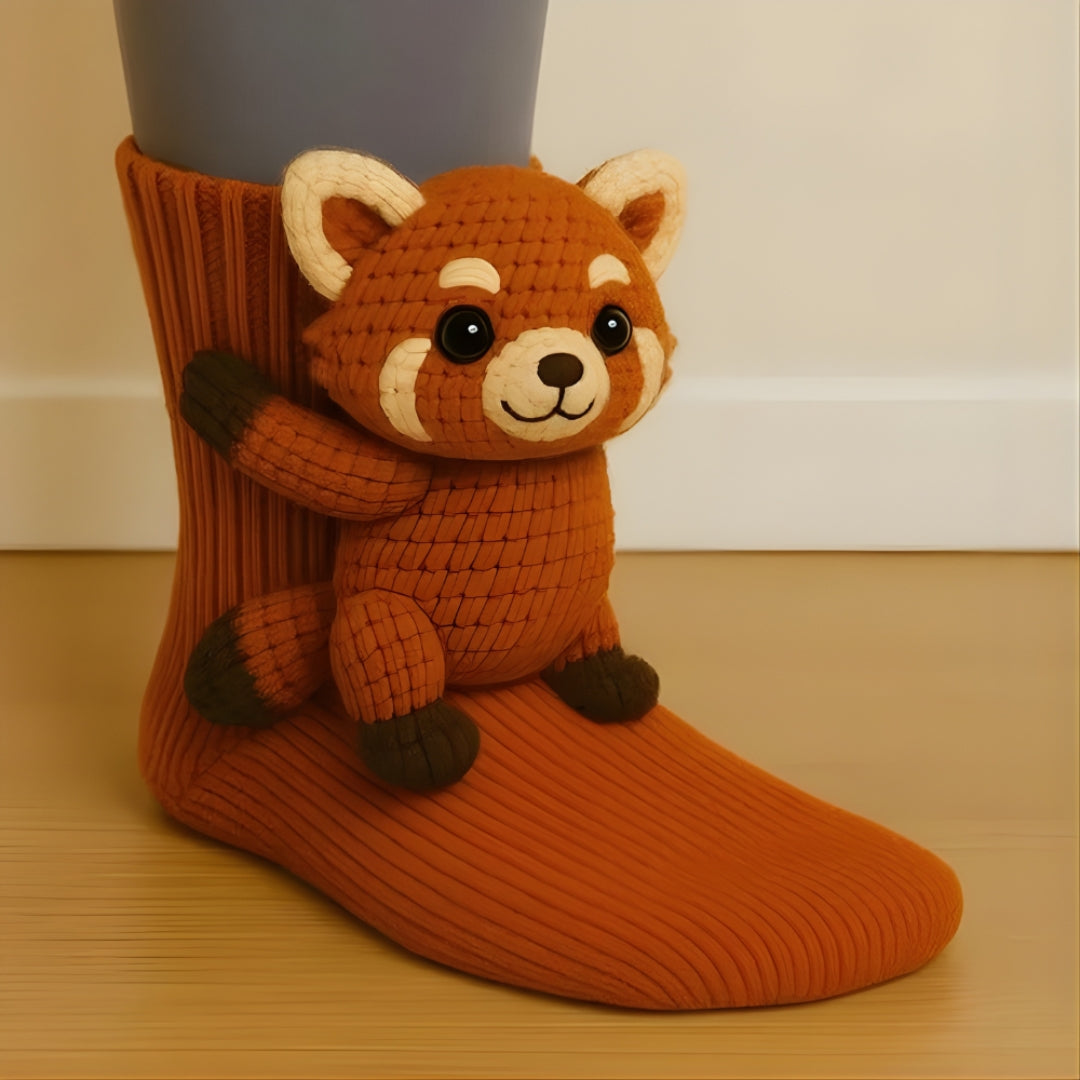 Chaussettes d'intérieur confortables unisexes chaudes et douces à motif animal