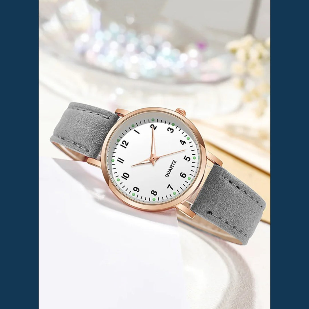 Montre Femme en Cuir Or Rose