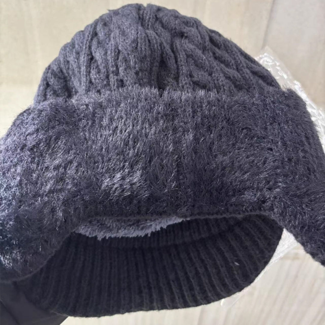 Bonnet d'hiver trappeur à cache-oreilles en tricot
