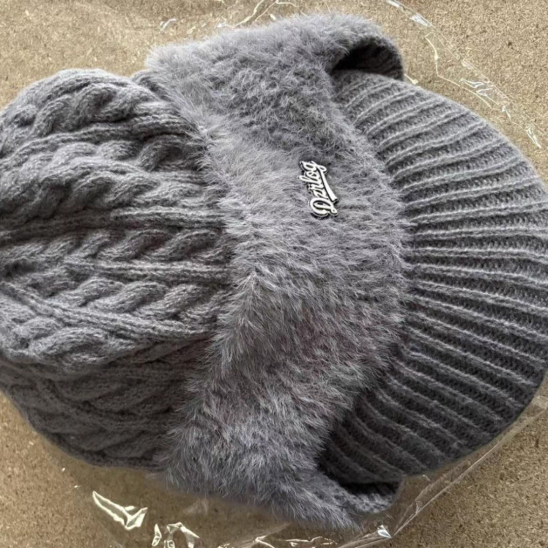 Bonnet d'hiver trappeur à cache-oreilles en tricot