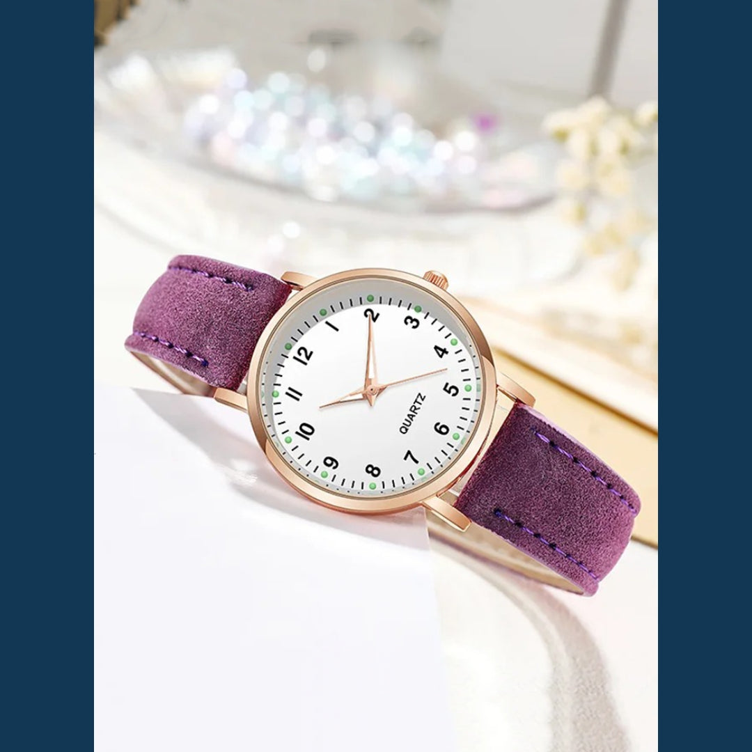 Montre Femme en Cuir Or Rose