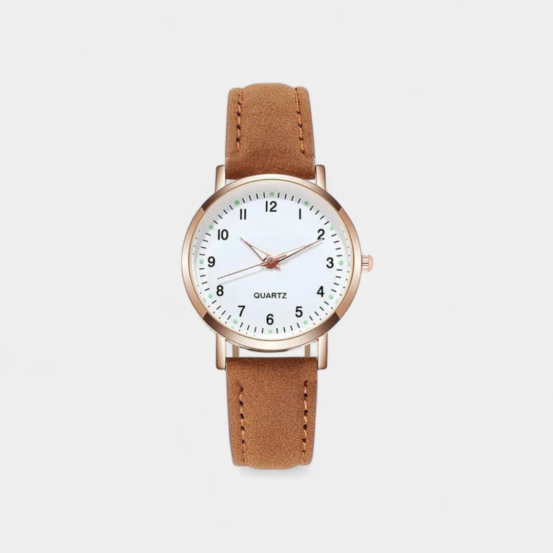 Montre Femme en Cuir Or Rose