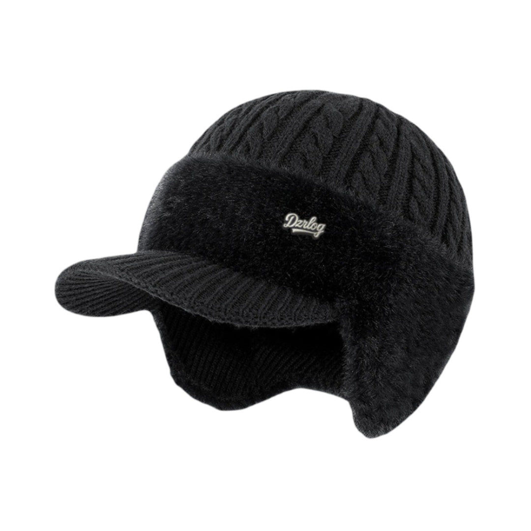 Bonnet d'hiver trappeur à cache-oreilles en tricot