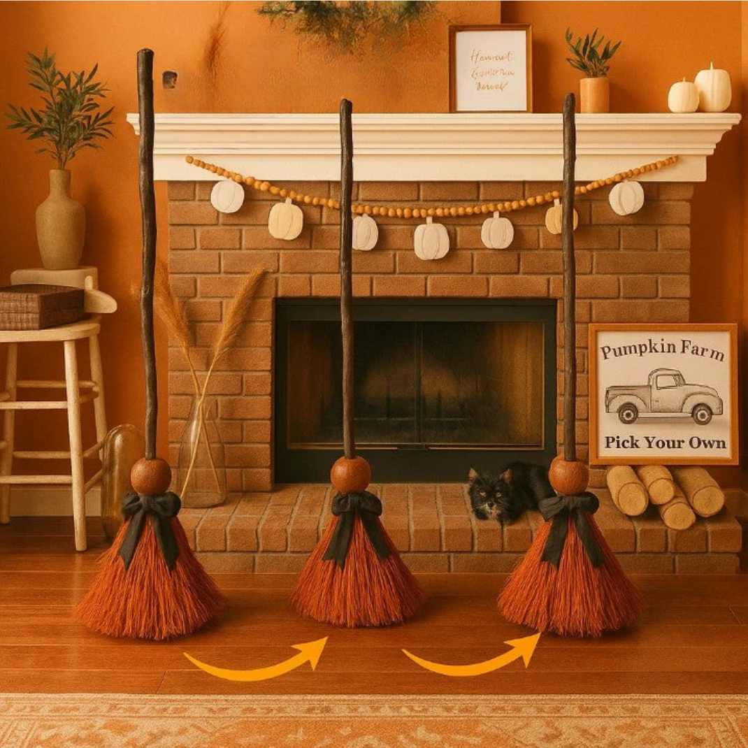 Balai de Sorcière Animé avec Son & Mouvement – Décoration Halloween Effrayante