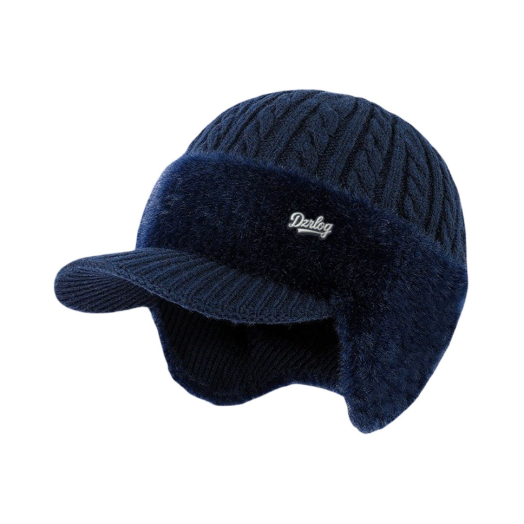Bonnet d'hiver trappeur à cache-oreilles en tricot