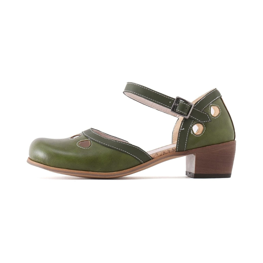 Sandales à petit talon avec boucle décorative pour femme