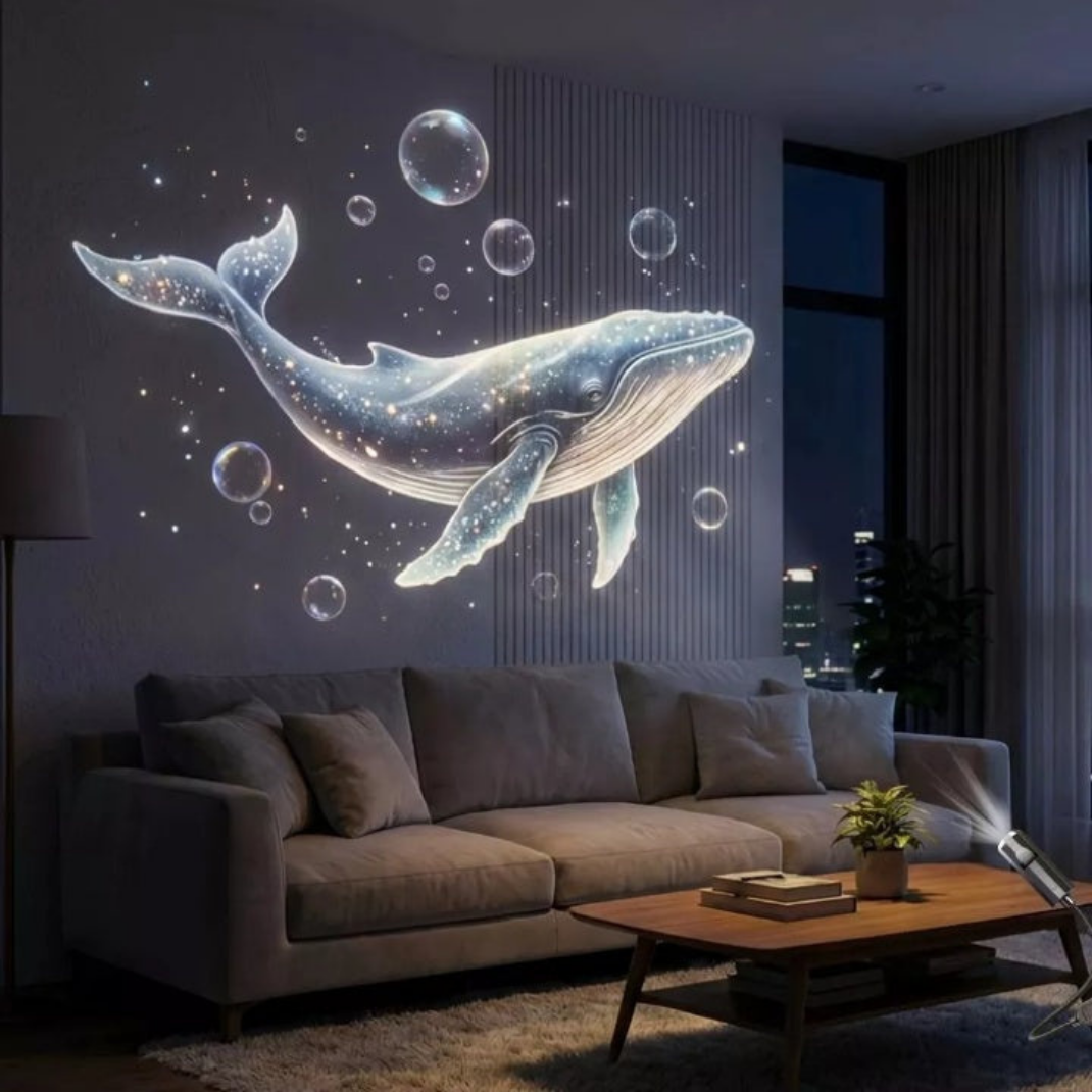 Projecteur d’Étoiles LED 360° avec 10 Projections – Galaxie, Océan & Papillons