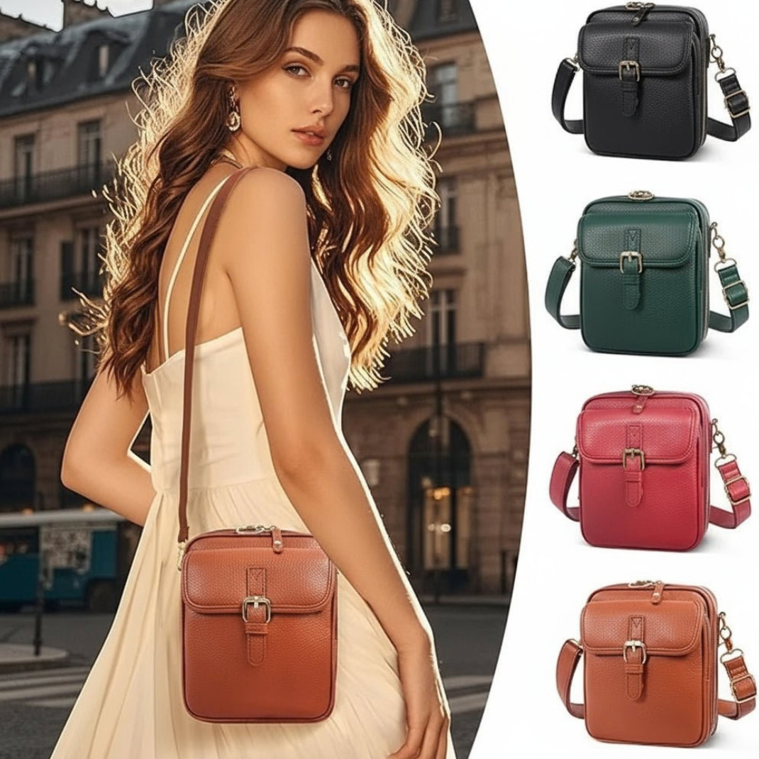 Sac Bandoulière Compact à Fermetures Sécurisées – Élégant, Réglable & Multi-Compartiments