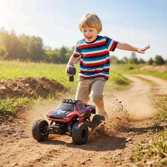 Monster Truck RC Amphibie 4x4 Tout-Terrain – Télécommande 2,4 GHz & Suspension Indépendante