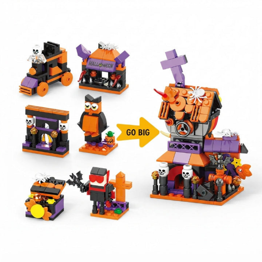 Calendrier Halloween 31 Jours avec Blocs de Construction – 31 Mini-Surprises à Assembler