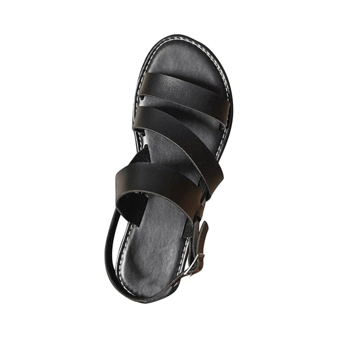 Sandales plates à bout ouvert pour femme, pour un confort orthopédique et un style estival