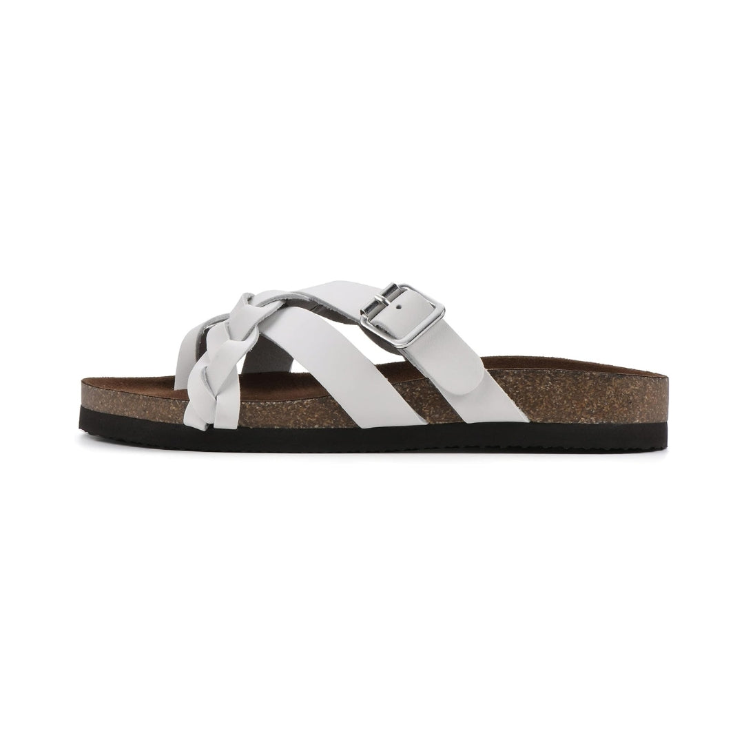 Semelle intérieure moulée confortable pour femme et brides croisées ajustables