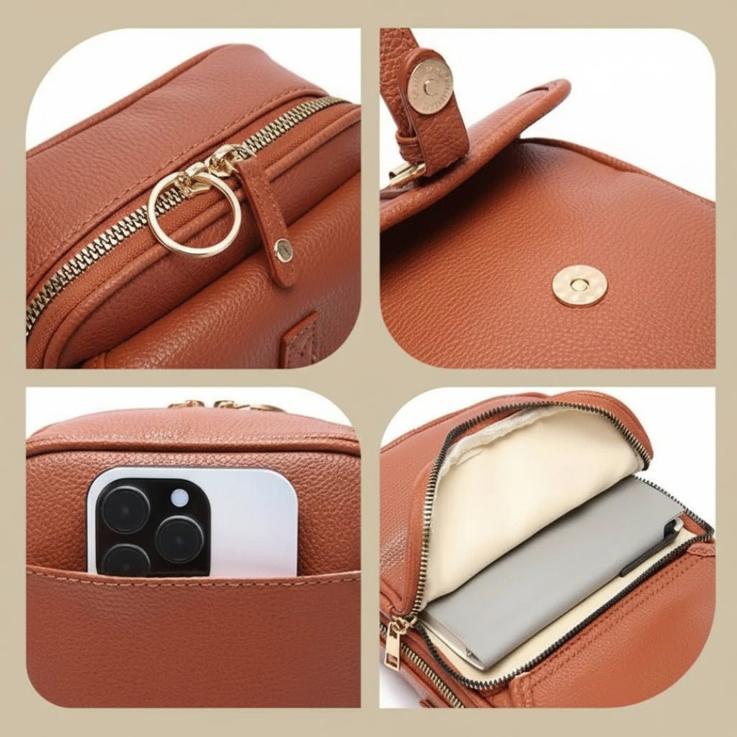 Sac Bandoulière Compact à Fermetures Sécurisées – Élégant, Réglable & Multi-Compartiments