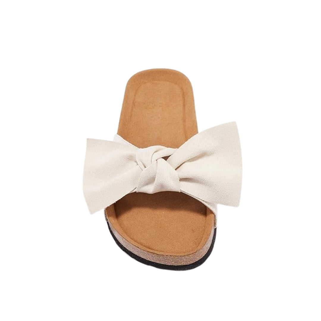 Tongs plates à enfiler pour femmes avec brides croisées et bout ouvert