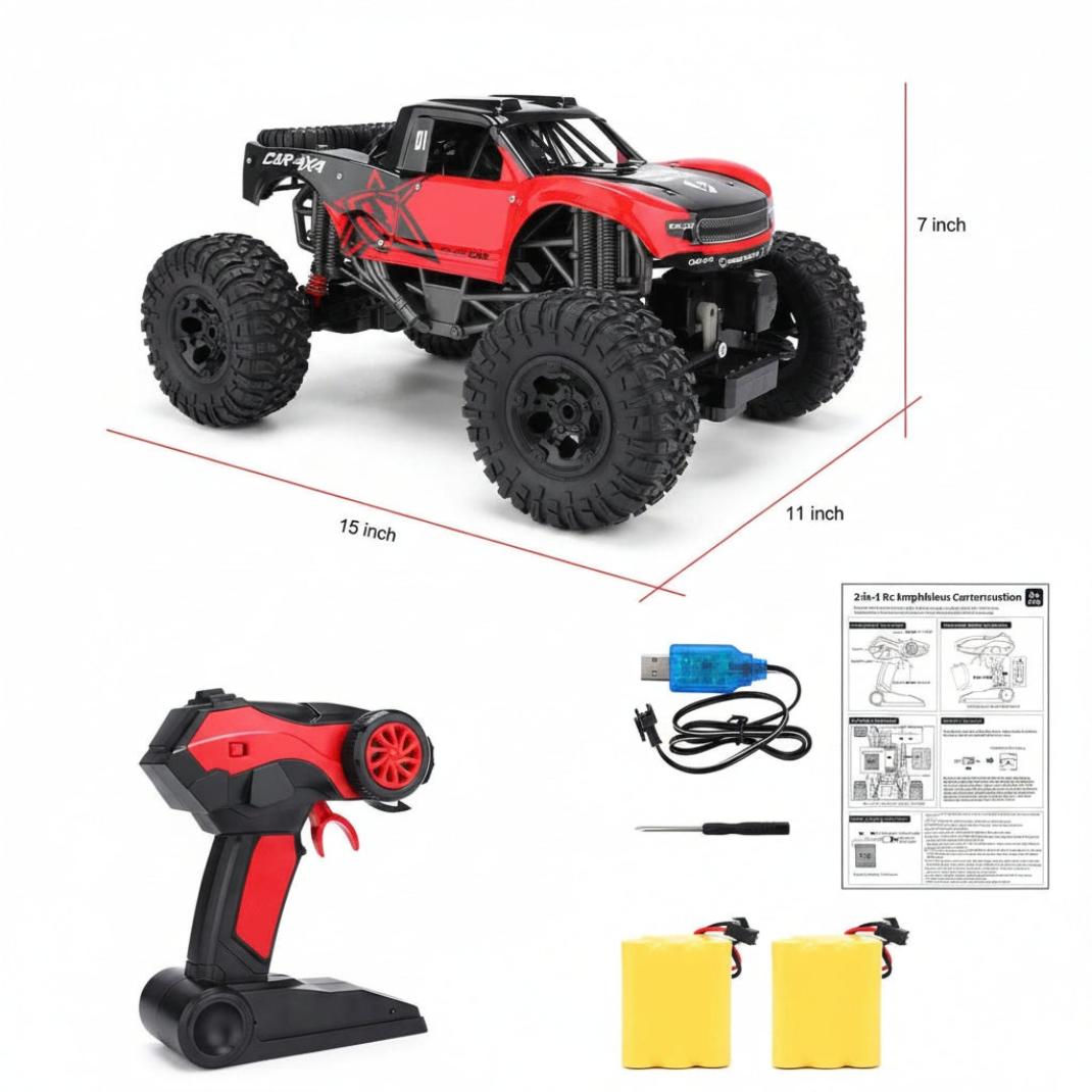 Monster Truck RC Amphibie 4x4 Tout-Terrain – Télécommande 2,4 GHz & Suspension Indépendante