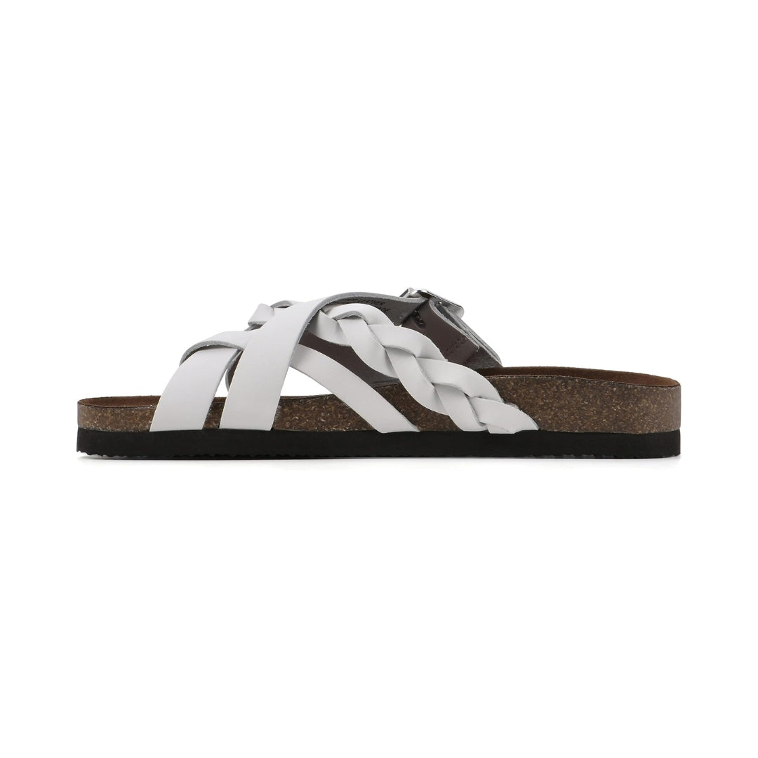 Semelle intérieure moulée confortable pour femme et brides croisées ajustables