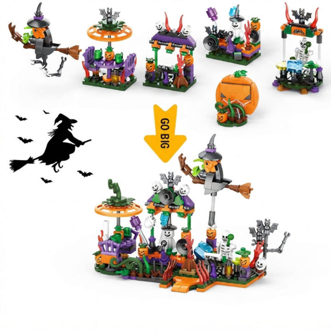 Calendrier Halloween 31 Jours avec Blocs de Construction – 31 Mini-Surprises à Assembler