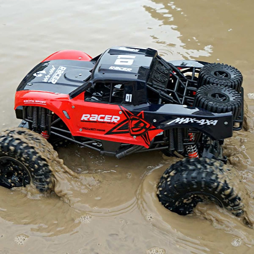 Monster Truck RC Amphibie 4x4 Tout-Terrain – Télécommande 2,4 GHz & Suspension Indépendante