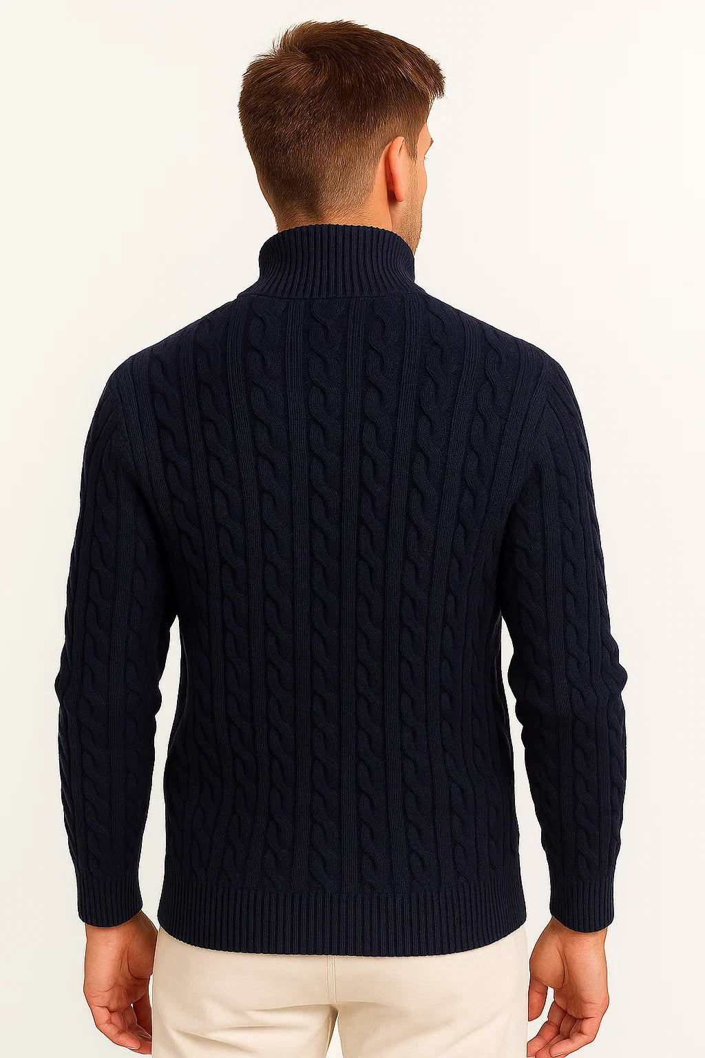 Pull Homme Torsadé à Col Camionneur Zippé — vue du modèle 5