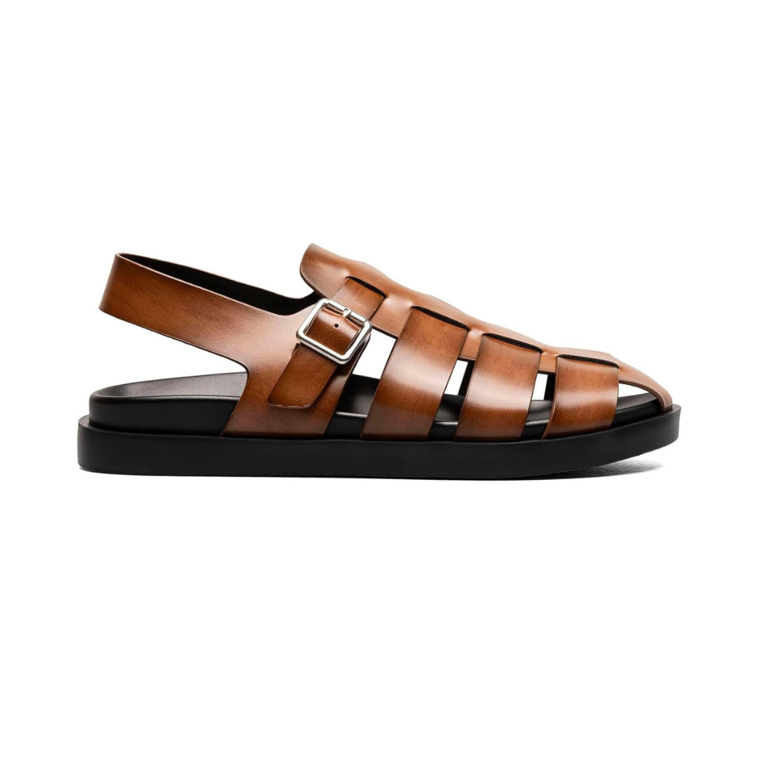 Sandales en Cuir Végan avec Bride et Boucle